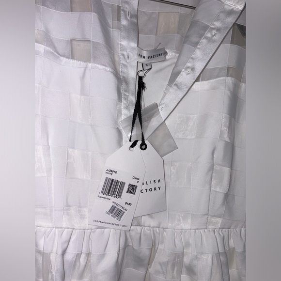 English Factory White Organza Grid Midi Dress - Picture 8 of 8